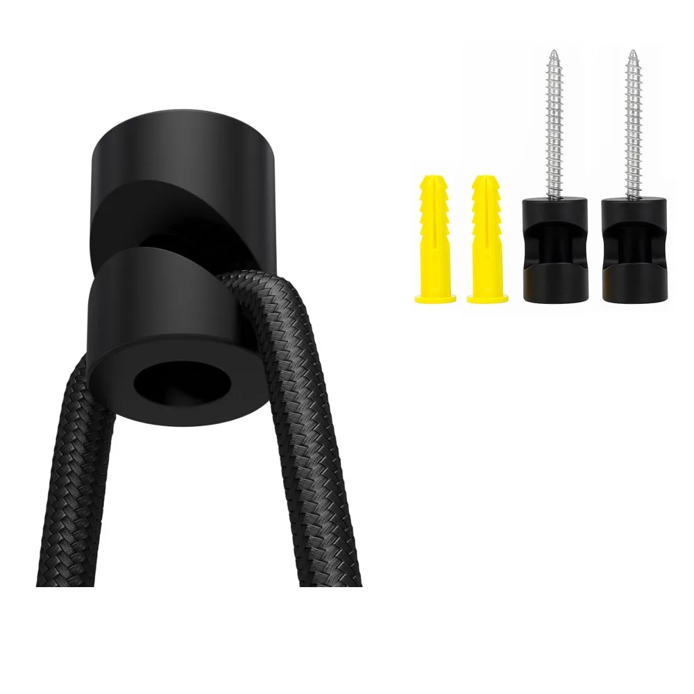 Swag Hook Pendant Light Cable Holder Wall and Ceiling Pins for Textile Cable Black/White Ceiling Mounting with Screws and Dowels