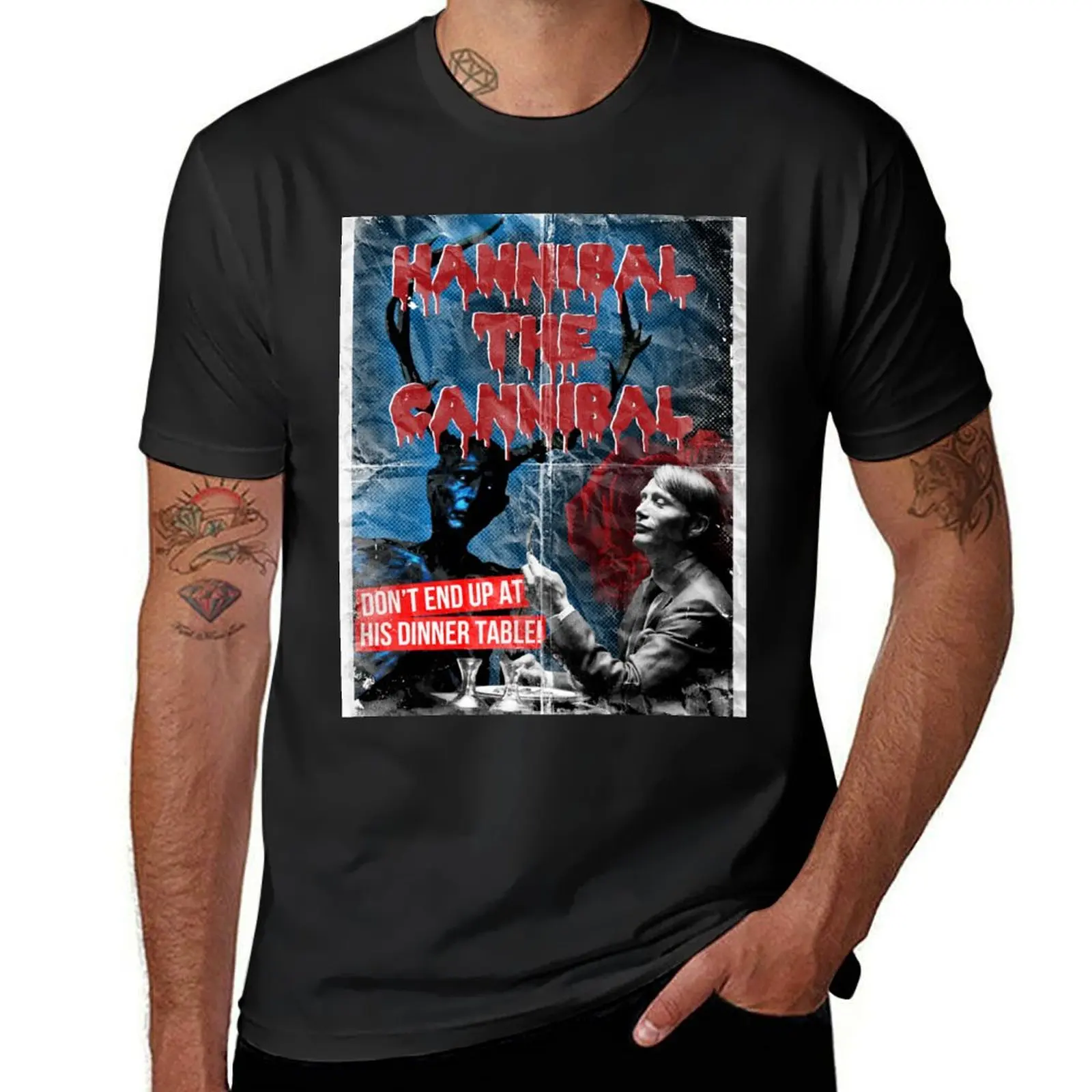 Hannibal the Cannibal - Vintage B-Movie Poster T-Shirt korean fashion animal prinfor boys plus sizes mens funny t shirts