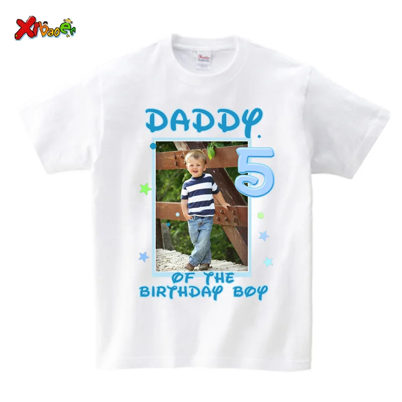 Chemise assortie pour anniversaire de famille, vêtements pour bébés filles, avec photo