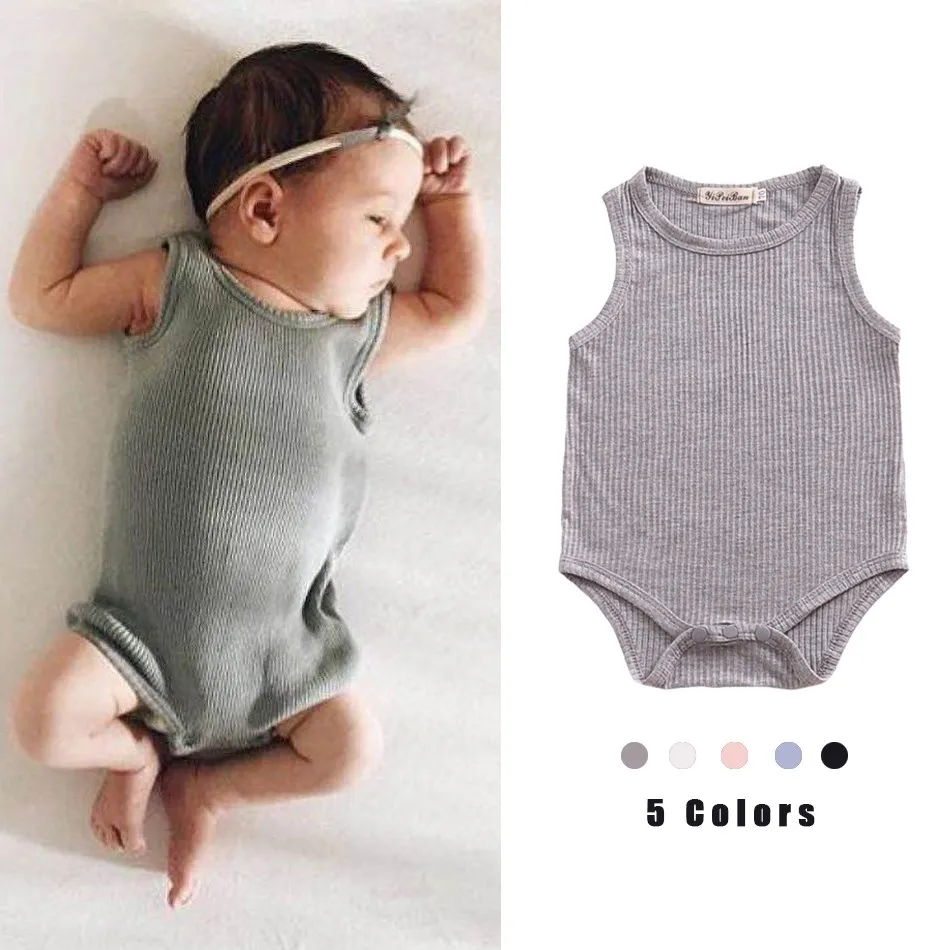 0-24 Months Baby Girl Boy Clothes Newborn Baby Romper Summer Solid Color Cotton Triangle Jumpsuit Toddler Girl Fall Clothes 2020