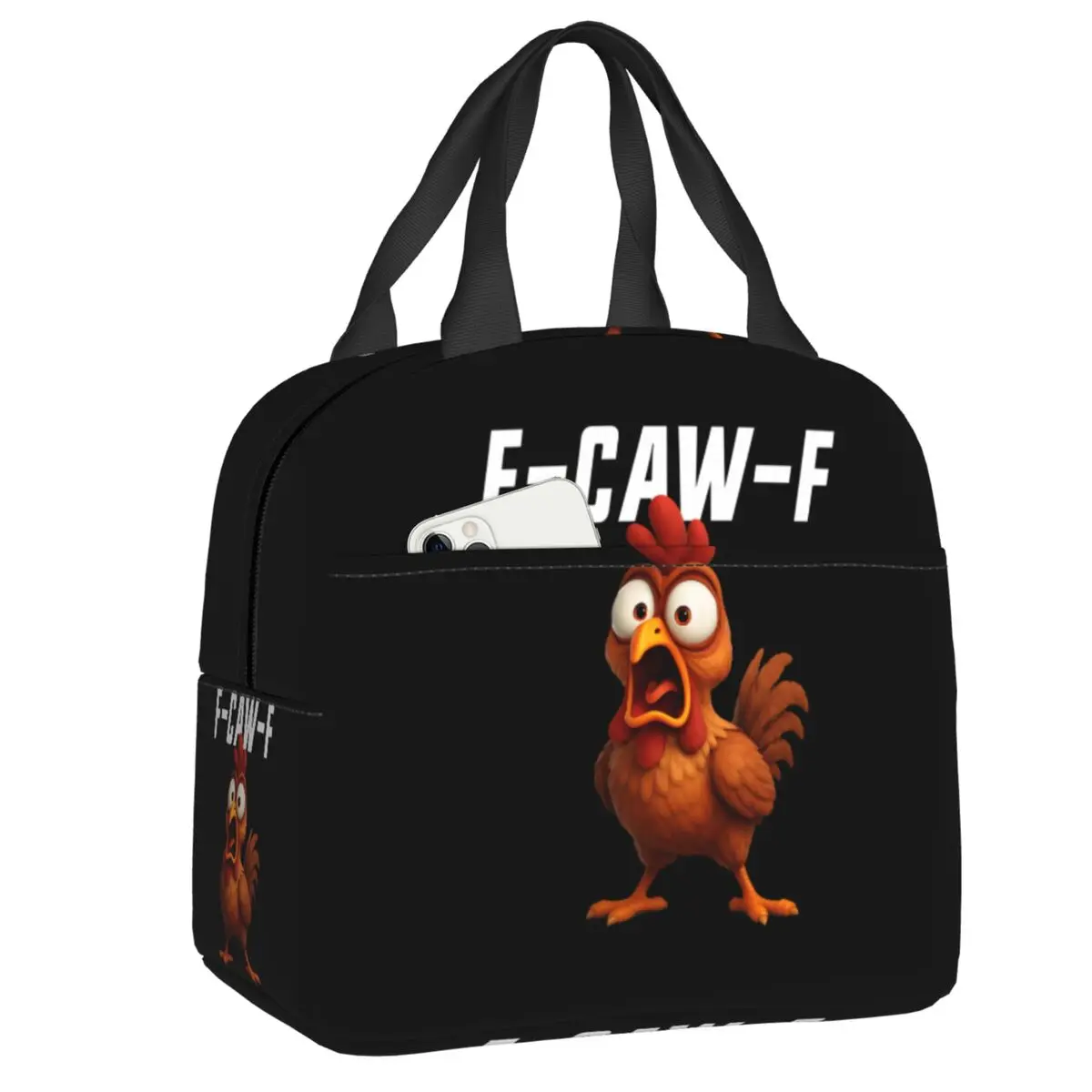 

Custom Funny F-Caw-F Chicken FCAWF Insulated Lunch Bag for Women Leakproof Thermal Cooler Lunch Box Kids School Children