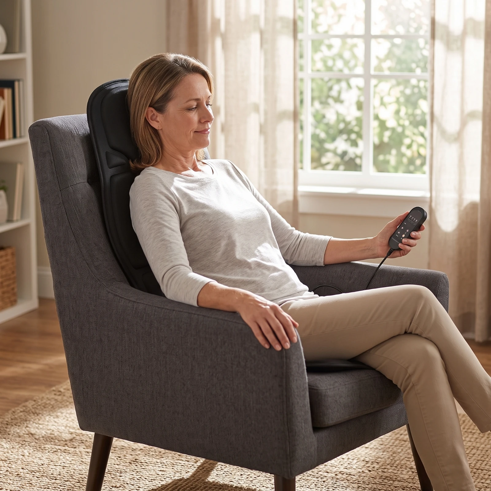 Massage Seat Cushion with Controller Multi-Zone Vibration Seat Massager Customizable Universal for Drivers, Home, Office Chair