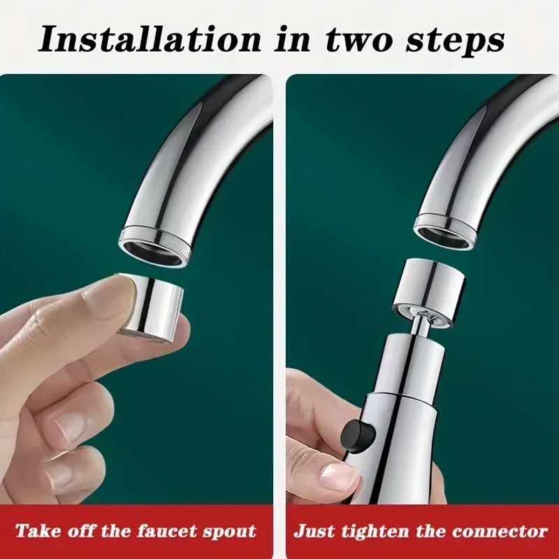 Universal Kitchen 3-step Adjustable Tap Splashproof Extender Household  Booster Sprayer Universal Tap with Swivel Spout