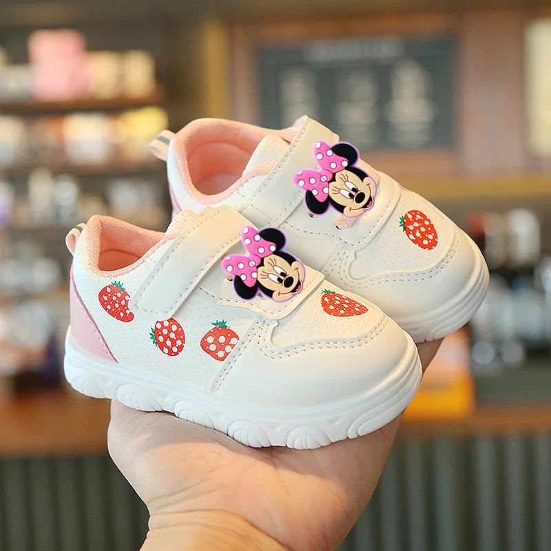 

Disney Minnie Mouse Baby Toddler Shoes 1 -3 Years Old Soft Sole Toddler Shoes Spring fall girl Boy Casual Shoes mickey Sneakers