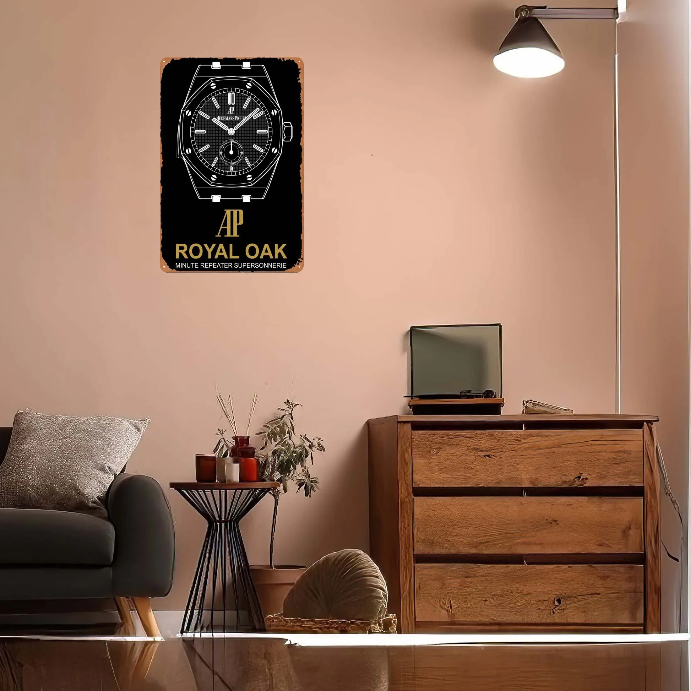 AP Royal Oak Tinplate Sign Poster Decoration for Home Decor Metal Sign Plaque for Wall Art Decoration Retro Man Cave Coffee Bar