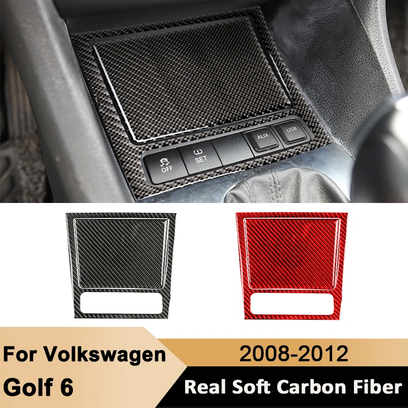 

Carbon Fiber Car Gear Shifter Ashtray Panel Trim Cover Decorative Sticker For Volkswagen Golf 6 2008-2012 Auto Interior Parts