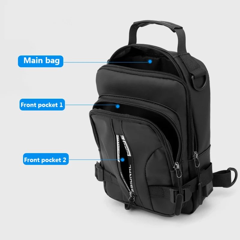 Multifunction Patent Nylon Chest Bag Men Waterproof Men Crossbody Bag Anti-theft Travel Bag Male USB Charging Chest Bag Pack