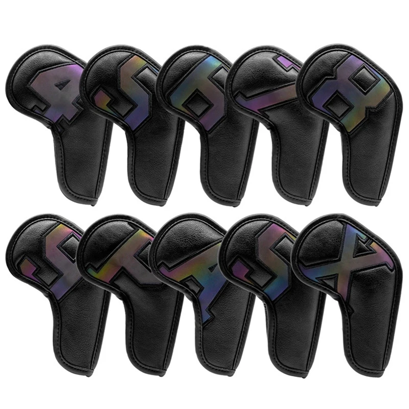 

B93B-10PCS Golf Iron Club Head Covers Golf Club Covers Protective Covers Golf Supplies Gift Club Head Covers