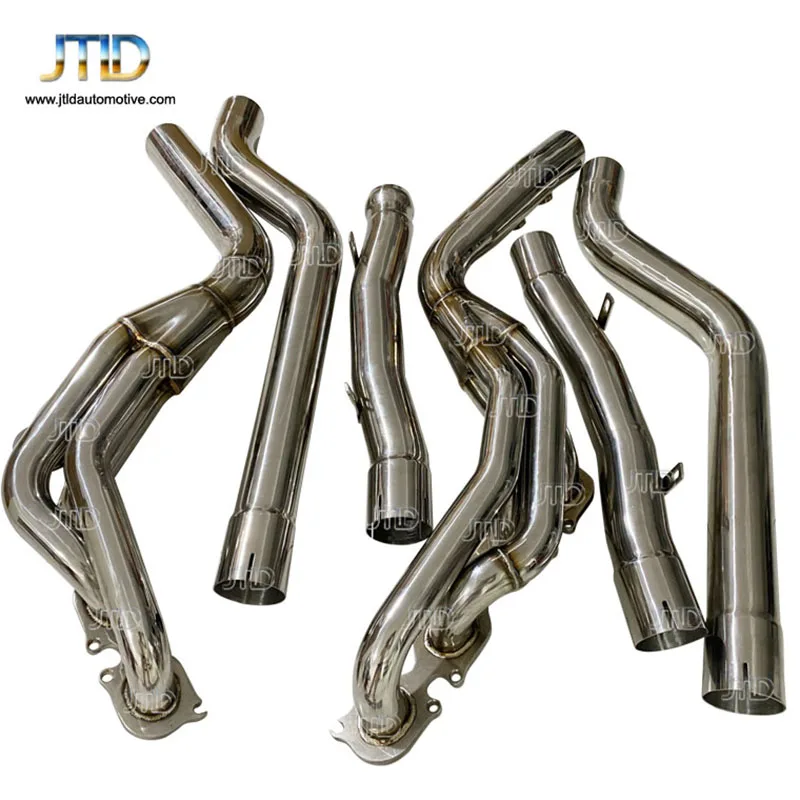 JTLD 304 Stainless Steel Car System Performance Long Tube For Mercedes-Benz W204 C63 Amg Polished Exhaust Header Manifold