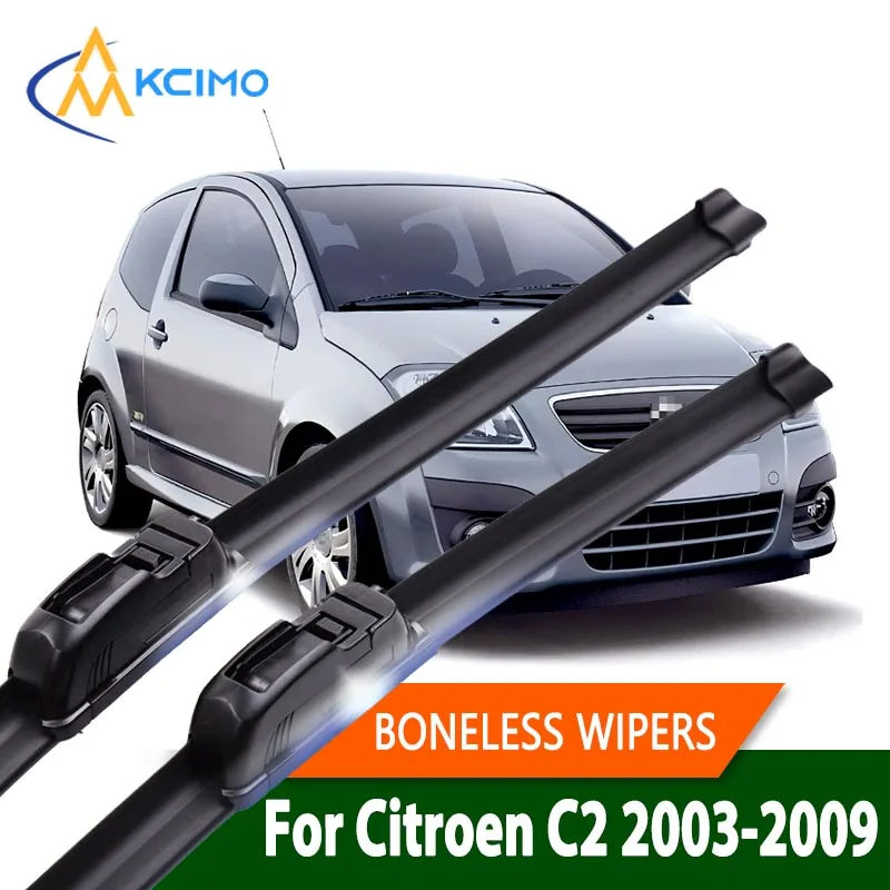 

For Citroen C2 2003-2009 Car Wiper U-type Soft Rubber Boneless Wiper HD Quiet Durable Automotive Wiper Car accessories 24"+18"