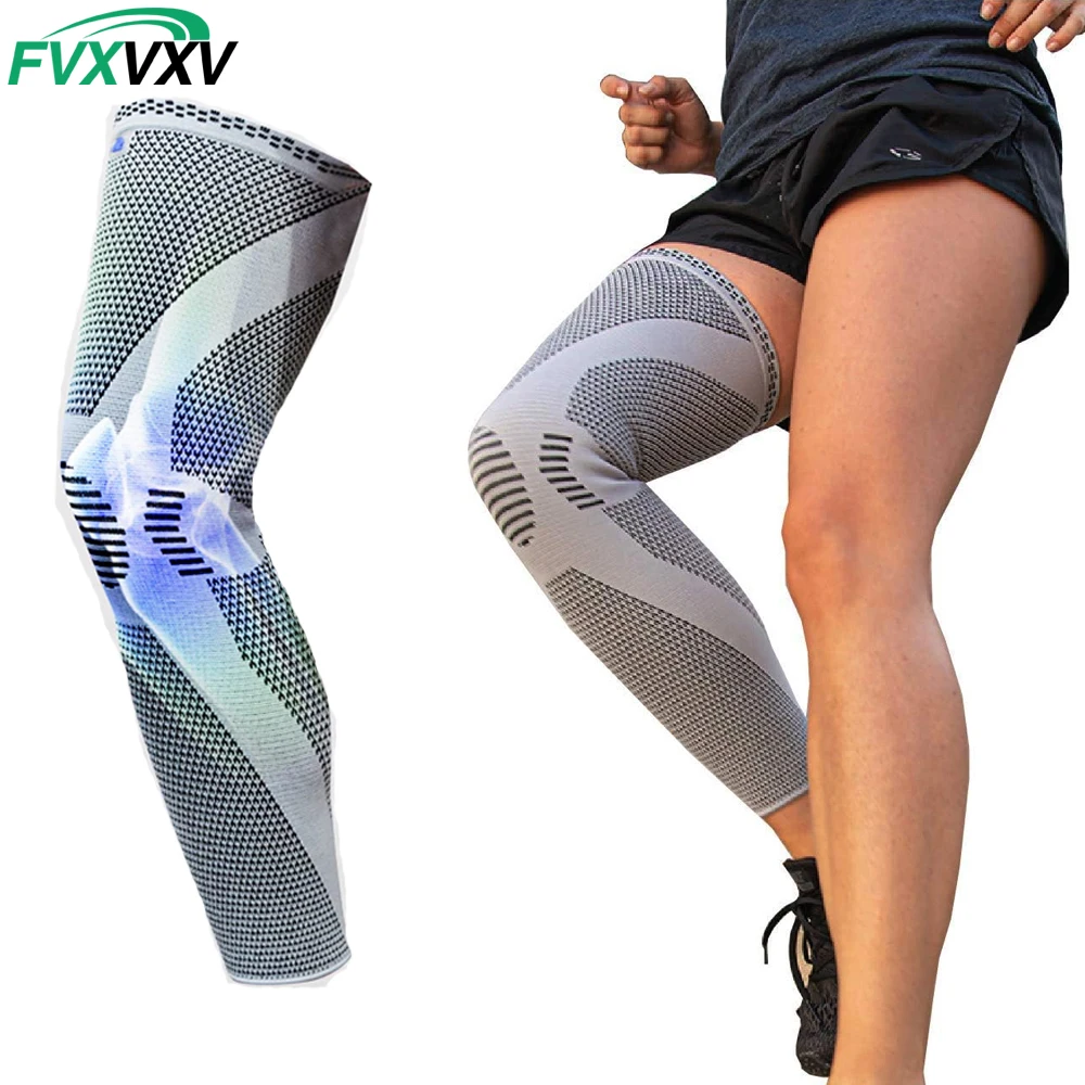 1/2PCS Full Leg Sleeves Long Compression Leg Sleeve Knee Sleeves Protect Leg, for Man Women Basketball, Arthritis Cycling Sport
