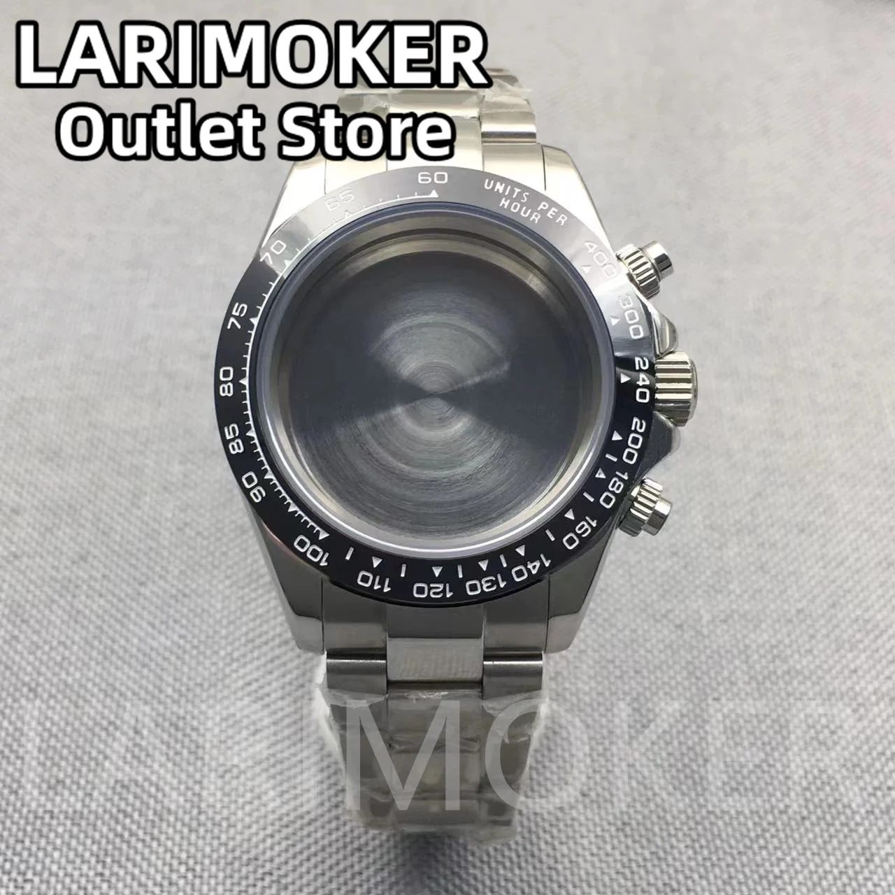 LARIMOKER 39mm Black Sliver Gold Rose Gold Sterile Watch Case fit VK63/VK64 with Chronograph Quartz Movement