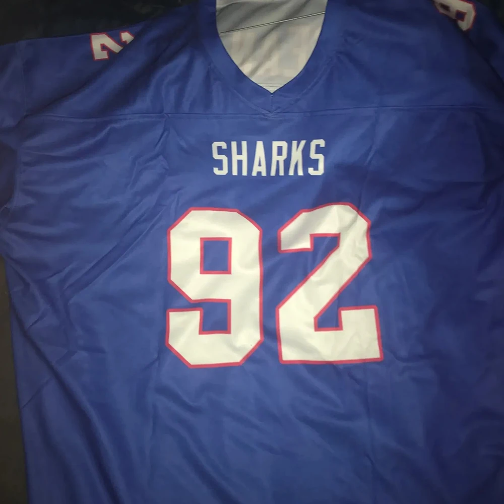 Custom American Football Jersey, Personalized Blue Team Shirt with Printed Name and Number, Fan Gift for Men Women Kids
