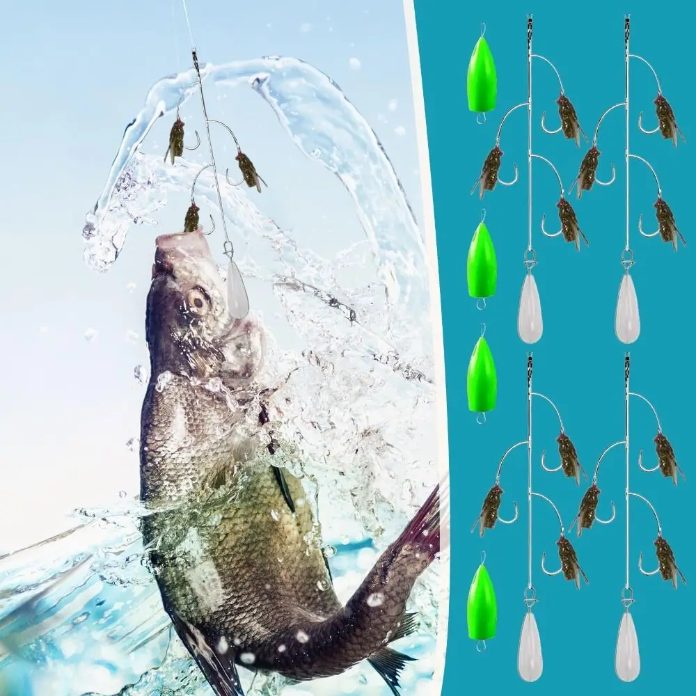 

2 Set with Hooks Artificial Fly Fishing Lure Set Anti-Rust Angling Gear Bionic Fly Fishing Bait with Throwing Aids Durable
