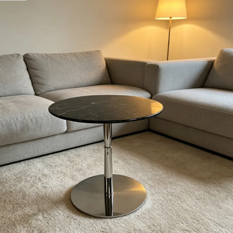 Light luxury high-end small table, stainless steel iron wrought, bedside table in bedroom, base