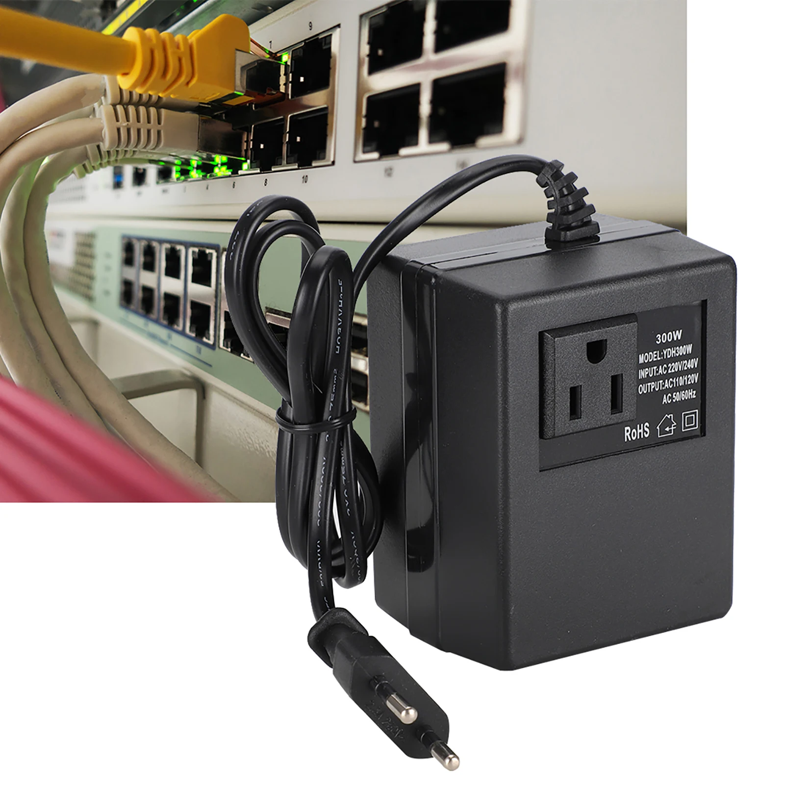 300W Power Transformer Voltage Converter AC 220V to 110V EU Plug Adapter