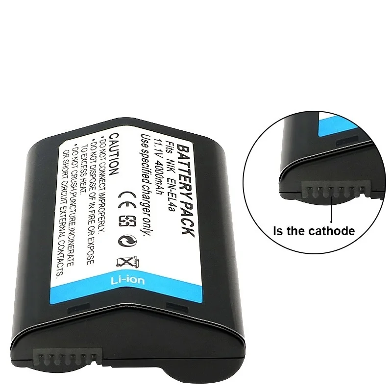 4000mAh EN-EL4 EL4A Camera Battery for Nikon D2H D2Hs D2X D2Xs D3 D3S F6 MH-21 ENEL4 ENEL4A EN EL4A EN EL4 Battery