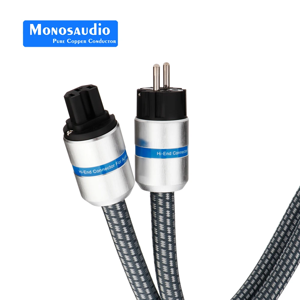 Imagem -02 - Monocromático Cabo de Alimentação ac Hifi Audio P902 5n Ofc 5.5 Quadrado Banhado a Ródio Plug ue Hi-end Versão ue