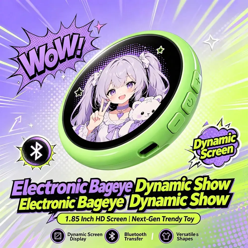 Magnetic Magnetic Electronic Badge Light‑Up Interactive Light‑Up Anime Brooch Compact Lightweight Smart Decor