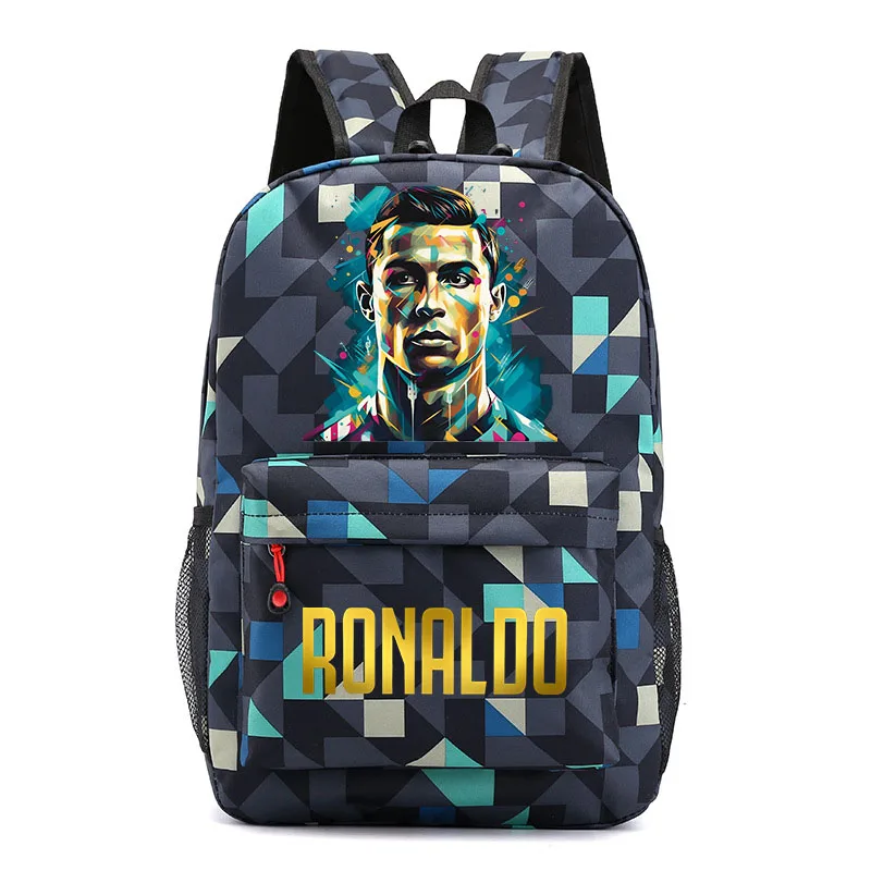 Ronaldo head print student school bag youth backpack kids back to school gift