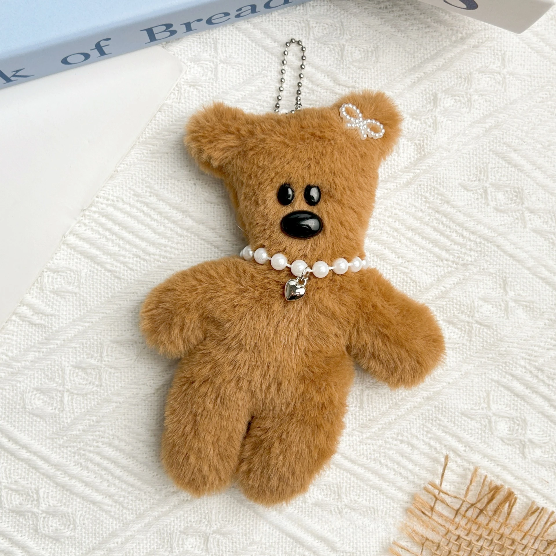 Teddy Bear Mr. Bean's Cute Plush Doll Keychain Cartoon Plush Doll Pendant DIY Decoration Backpack Bag Key Chain Accessories Gift