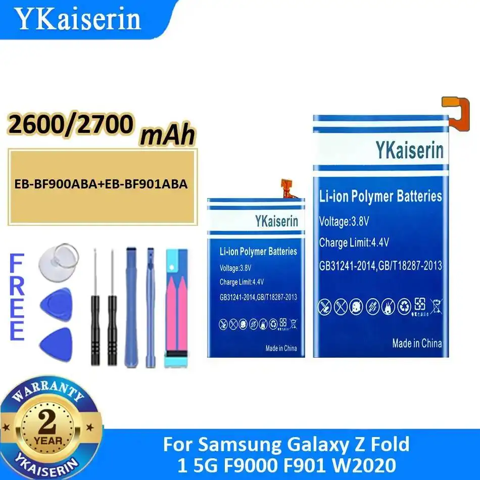

Fast Charging 2600Mah 2700Mah Mobile Phone Battery EB-BF900ABA+EB-BF901ABA For Samsung Galaxy Z Fold 1 5G F9000 F901 W2020