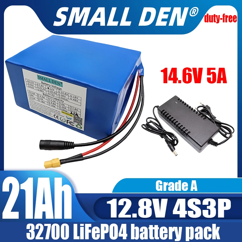 

12.8V 21Ah 32700 Lifepo4 Batterie Pack 4S3P 40A Gleichen port ladung und entladung Ausgewogene BMS 12V netzteil E-boot + 5A Lad