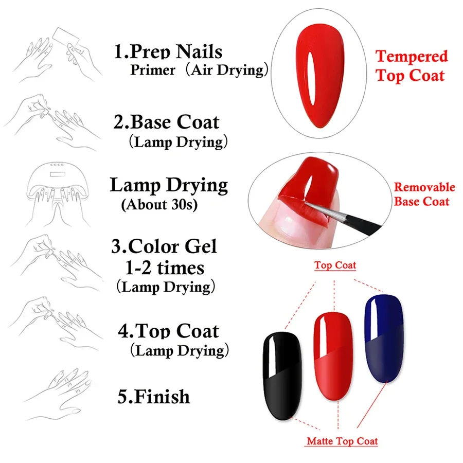 250g No Wipe Top Coat UV Base Gel Polish Matte Diamond Tempered Top Primer Nail Gel Polish For Nail Art  Reinforcement