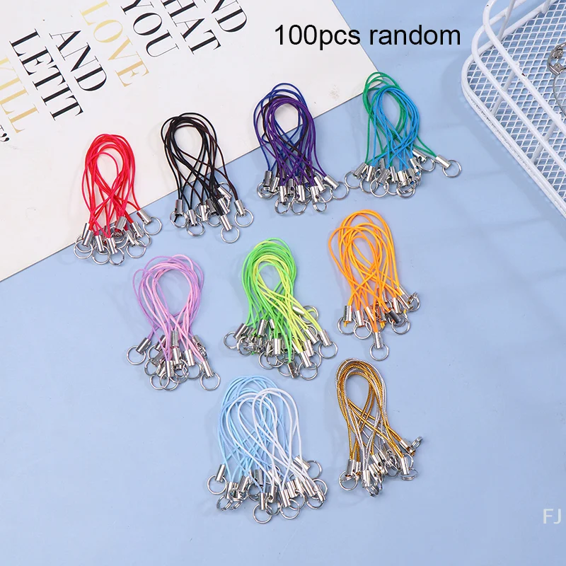 

[YU]100Pcs Lanyard Lariat Strap Cords Lobster Clasp Rope Keychain Hooks Mobile Set Charms Keyring Pendant Key Ring Accessories