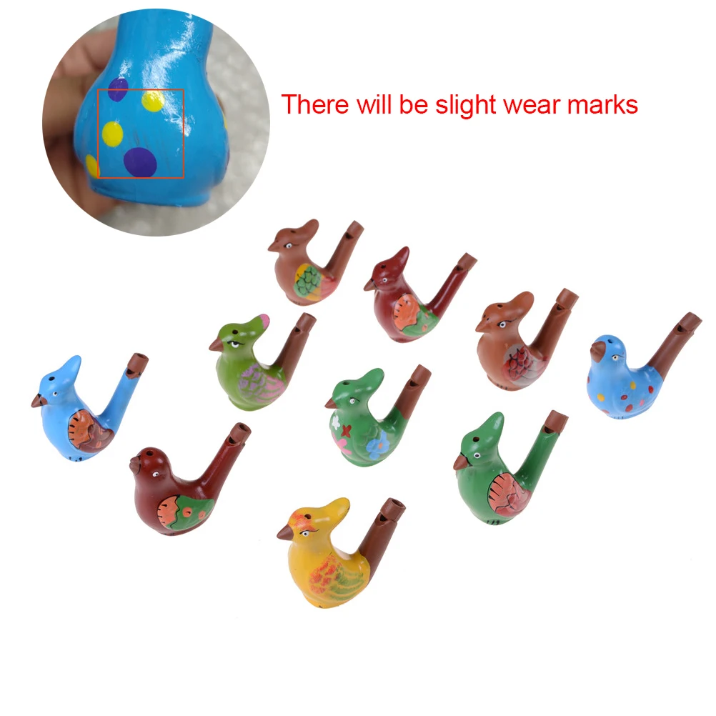 1 قطعة لون عشوائي الكرتون لطيف الرسم الملون السيراميك المياه الطيور صافرة آلة موسيقية في الهواء الطلق فريق الرياضة صافرة