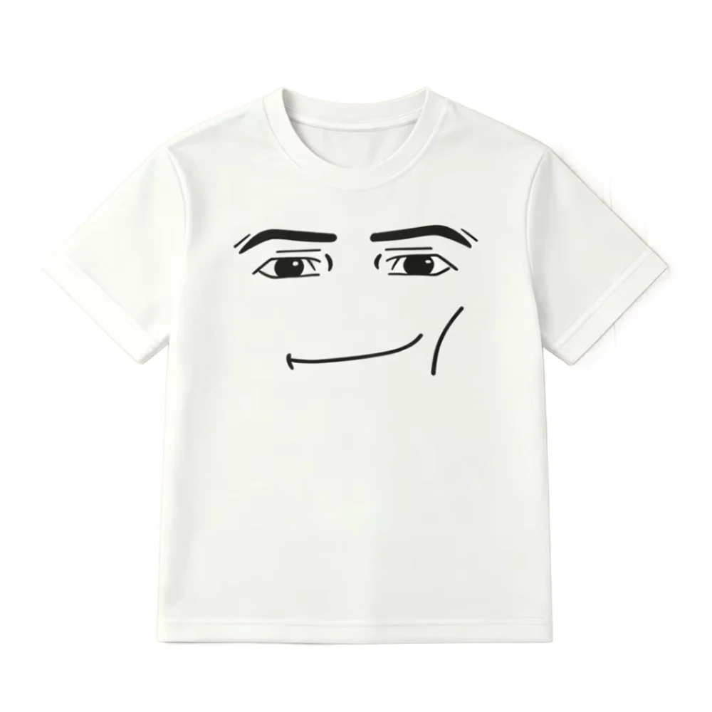 Women Cartoon Face Graphic T Shirt Crew Neck Short Sleeve Funny Cute Expression Print Casual Daily Cotton Tee Streetwear Tops