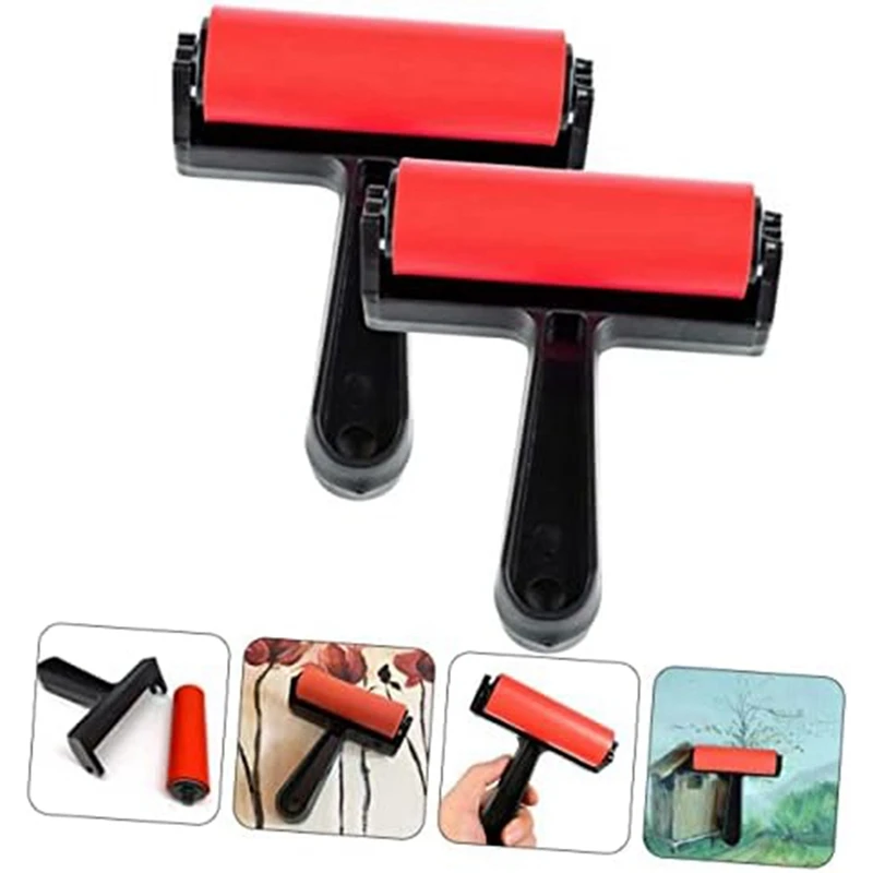 10 Pieces Roller Mini Tool Hand Tool Print Roller Hard Rubber Applicator DIY Process Brush Hand Rubber Roller