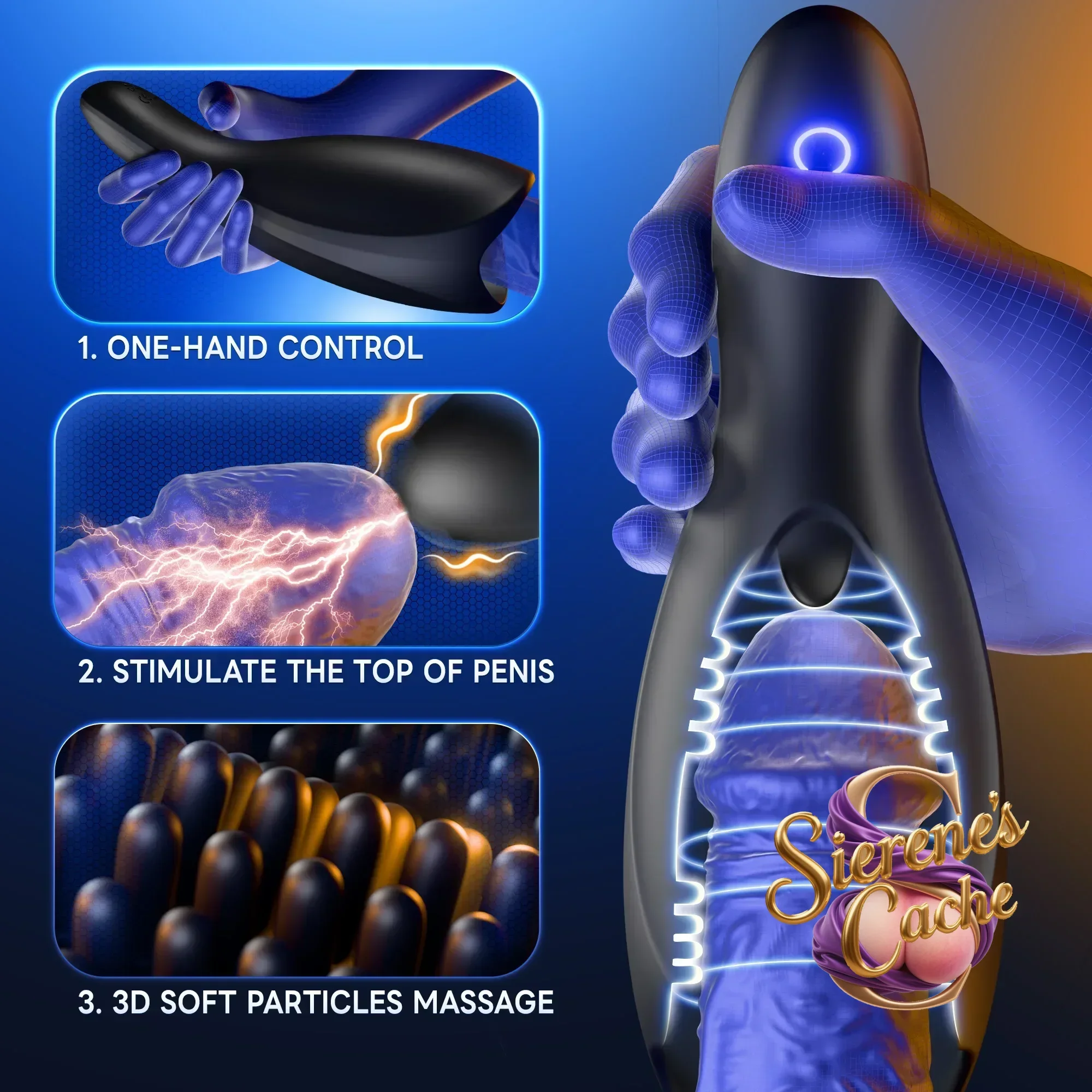 SCPenis هزاز حشفة المدرب للرجال اللسان لعق القضيب مدلك ذكر الاستمناء تهتز حشفة الهزاز الجنس لعب الكبار