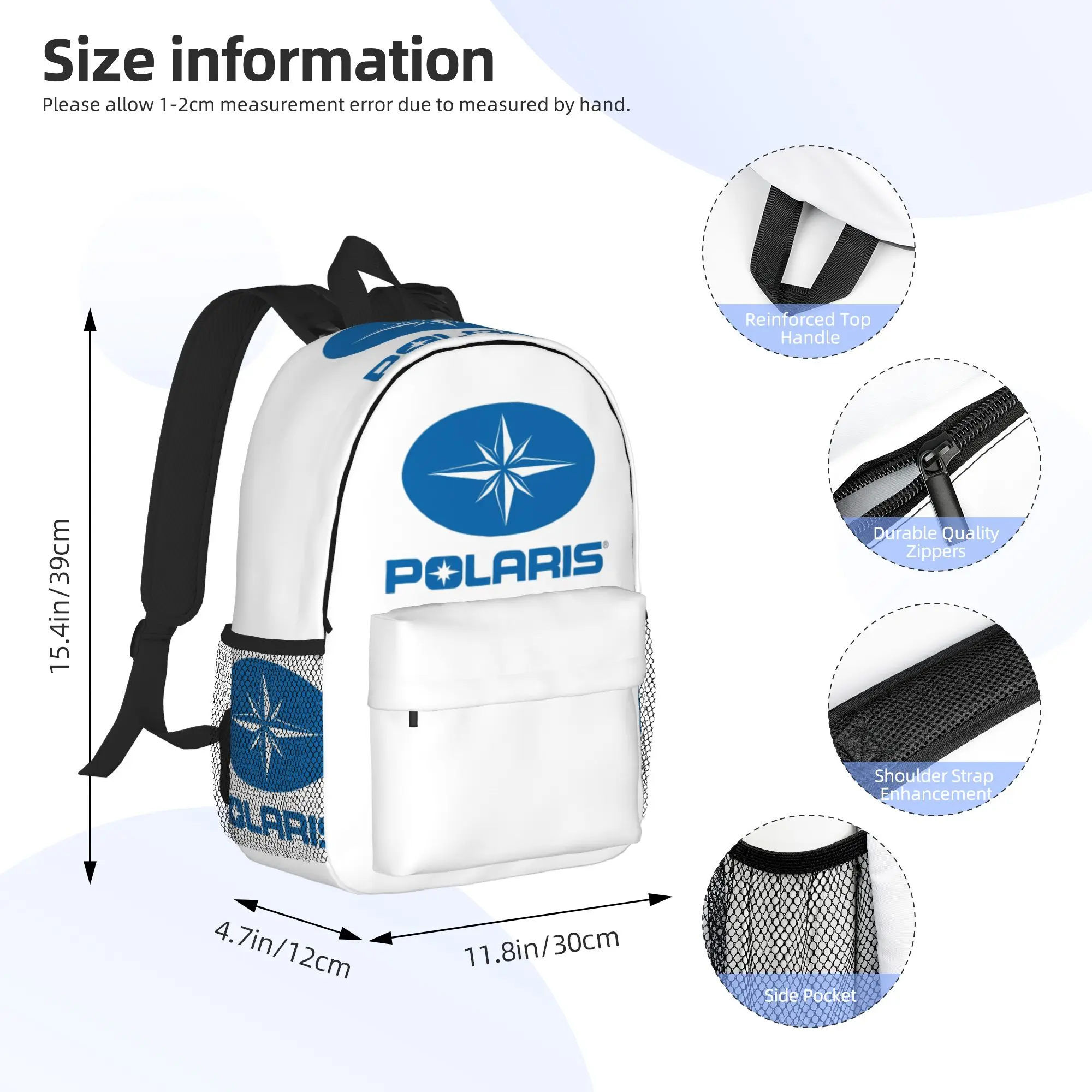 Polaris Logo Backpack Hot Sale Daypack Large Capacity Boys Girls BookBag Shoulder Bags for Men Women School Bag