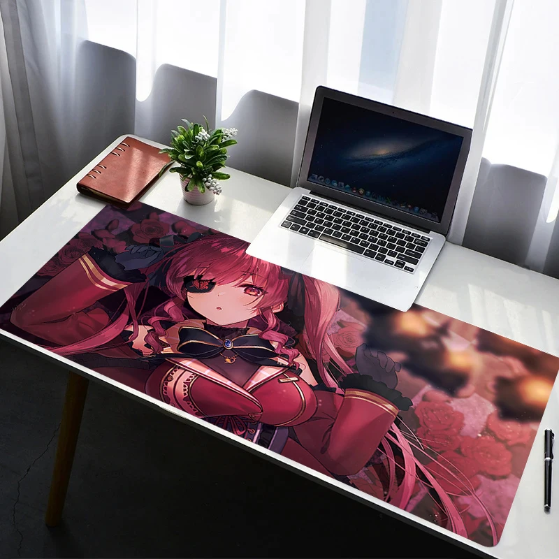 

Mouse Pad Computer Gaming Accessories HD Mousepad Rubber Extended H-hololive Houshou Marine Desk Mat Laptop Gamer Keyboard Pad