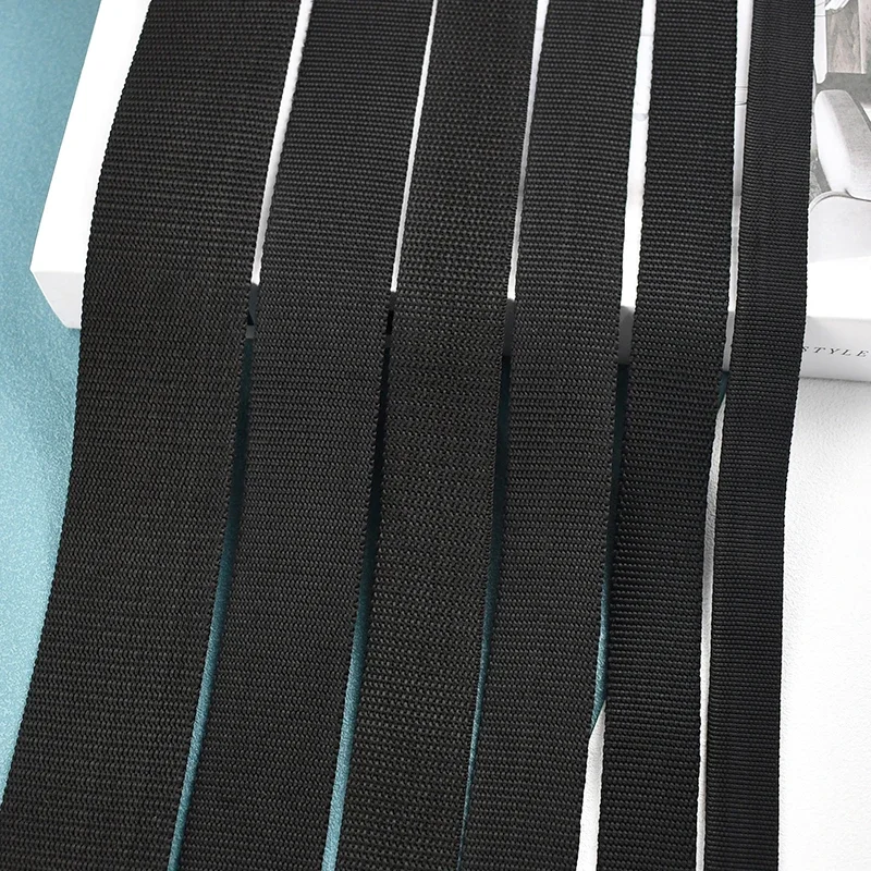 3Meters 20-50mm Balck Nylon Webbing Tape 2mm Thick Backpack Ribbon Strap Safety Belt Sling Dog Collar Band Sewing Bias Trimmings