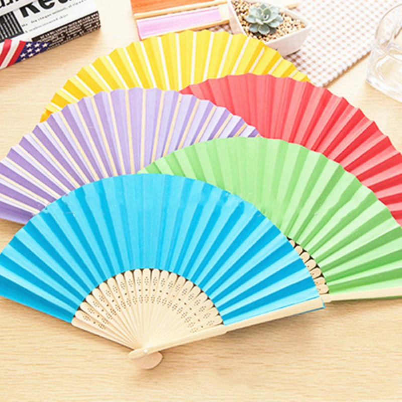 1/5Pcs Hand-Painted Foldable Paper Fan Portable Party Wedding Supplies Chinese Hand Dance Fan Gift Ramadan Decoration 21cm