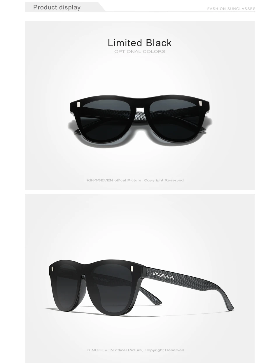 KINGSEVEN Neue Marken-Design Herren-Sonnenbrille Polarisierte Sonnenbrille Damen Integrierte Linse Modische Brillen Oculos De Sol – Detail 4