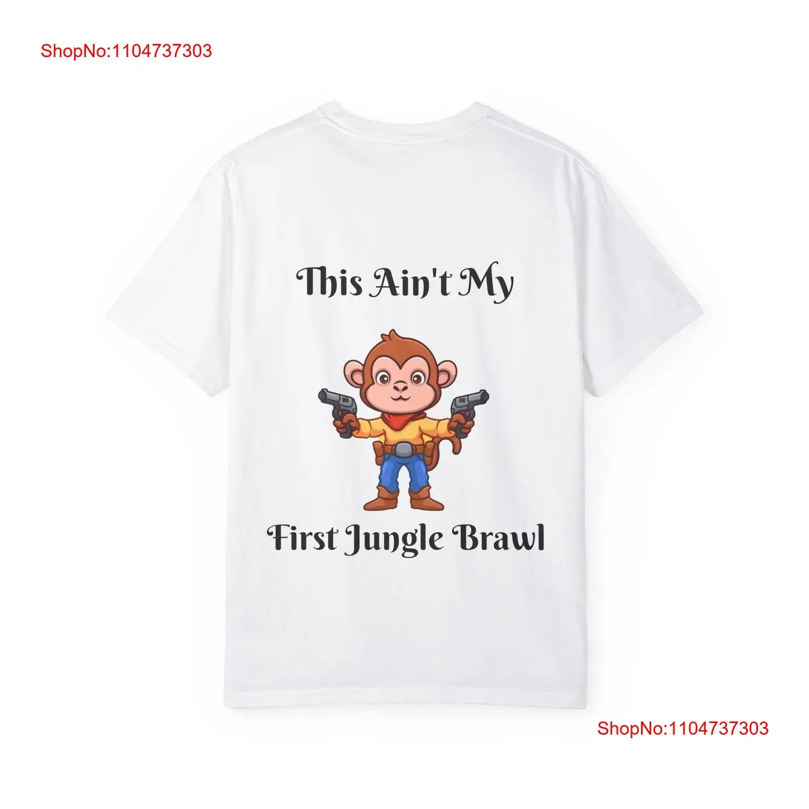 Fearless Monkey Guns Camiseta Humorosa Jungle Outlaw Street Style Attitude vintage Lavado Esticado Gráfico elegante