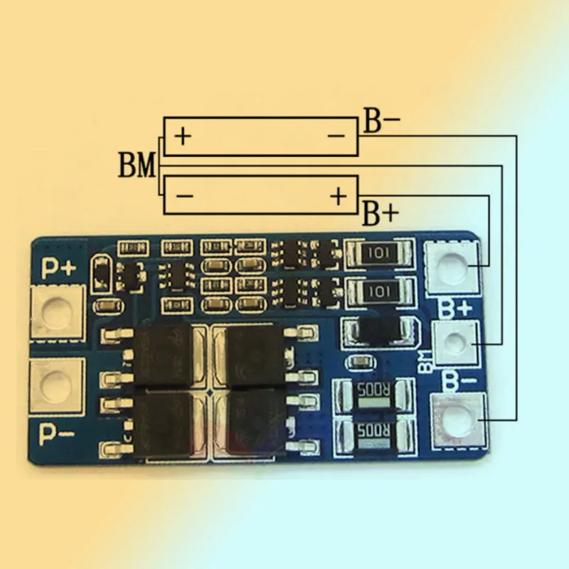 AX58100  AX58100LT    2-cell lithium battery protection board, 7.4V/8.4V with equalization/10A operating current.
