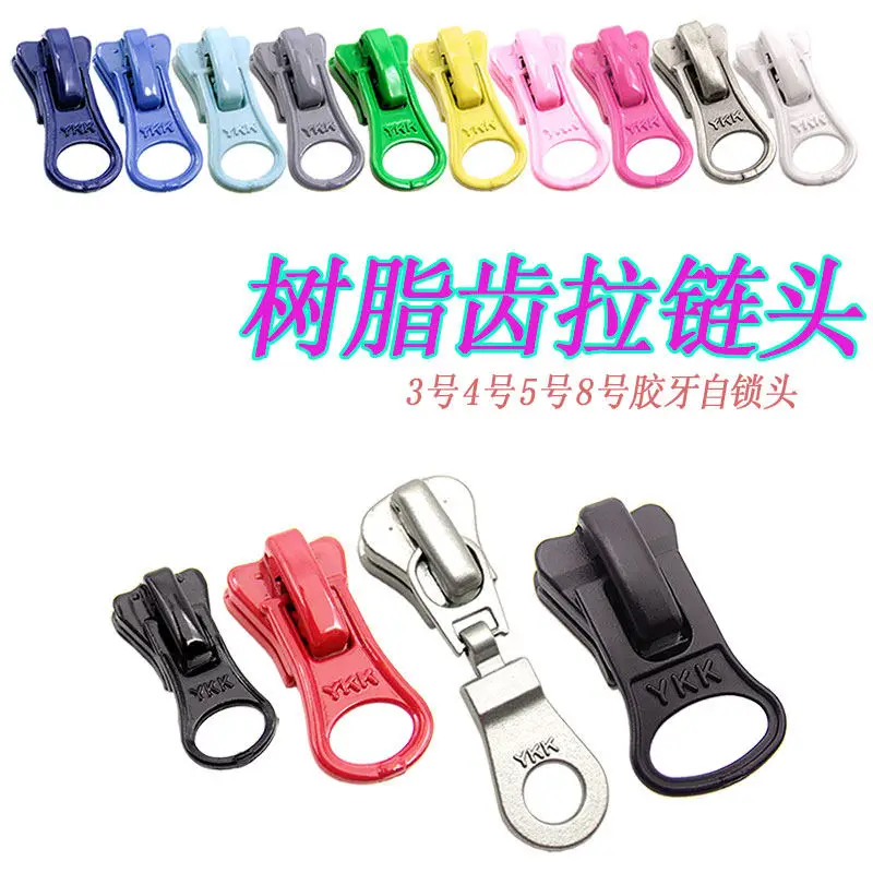 YKK3 No. 4 No. 5 No. 8 Color Resin Rubber Teeth Upper And Lower Single And Double Opening And Closing Tails Automatic Spring Wit