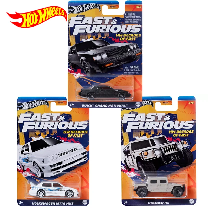 Hot Wheels Car Fast & Furious HW Decades of Fast Boy Toy 1/64 Diecast Chevrolet NOVA SS Volkswagen Jetta MK3 Camino Buick Hummer