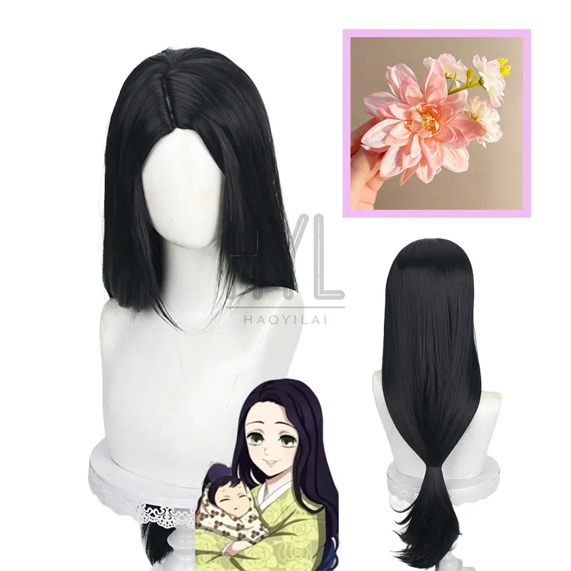 アニメハシビラコトハコスプレウィッグ黒ロング人工毛帽子女性男性用ハロウィンカーニバルパーティー衣装小道具