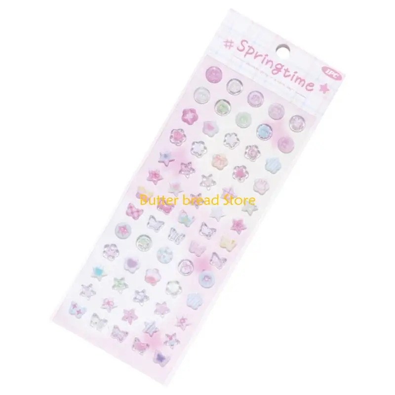 W89C Scrapbook Sticker Stationery Sticker Star Sticker Epoxy Decorative Sticker Journal Sticker for Kids Girls Boys