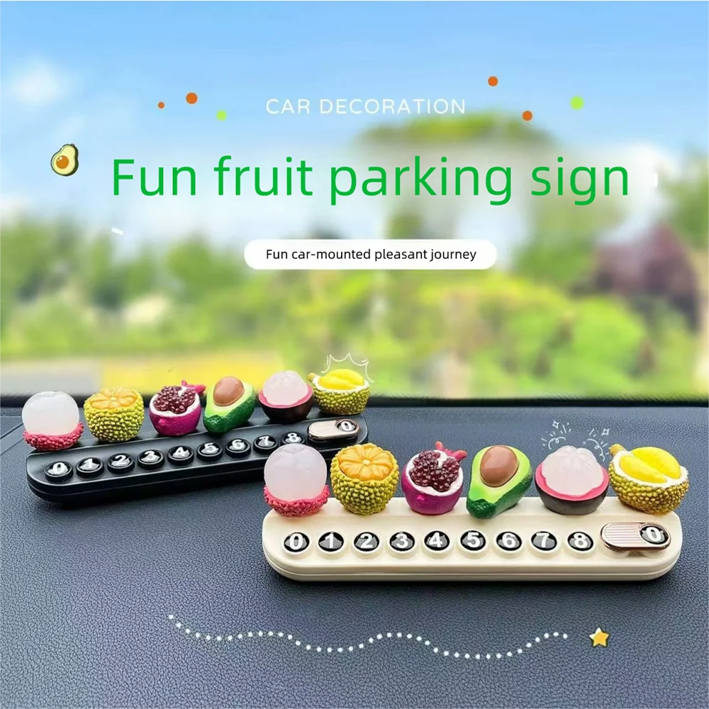 

Creative Temporary Parking Sign For Car Fruits Mini Fruit Car Interior Decoration Ornaments Automobile Decoration Accessories