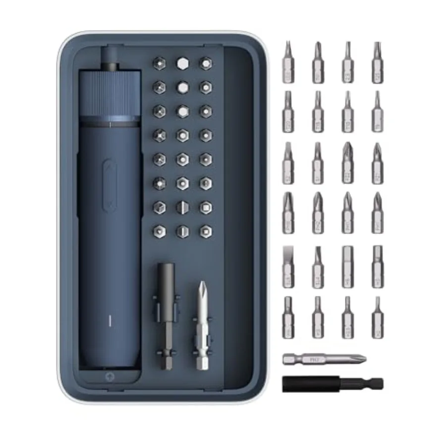 

【Spot goods】Electric Screwdriver Kit Upgraded 1/4'' Hex 25 Bits Magnetic Lid Rechargeable Cordless Screwdriver 1500mAh Battery