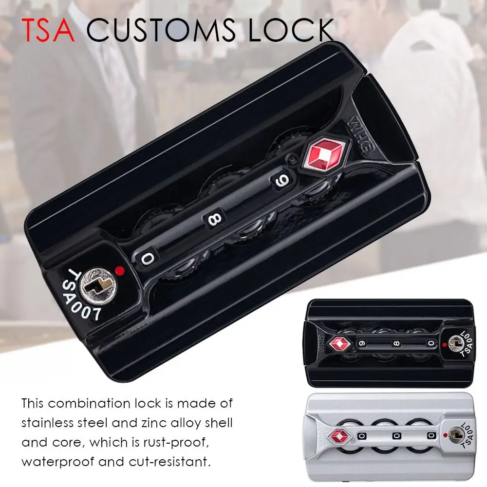 Hardware Weatherproof Luggage 3 Digit Combination Lock Safely Code Lock Anti-theft TSA Customs Lock