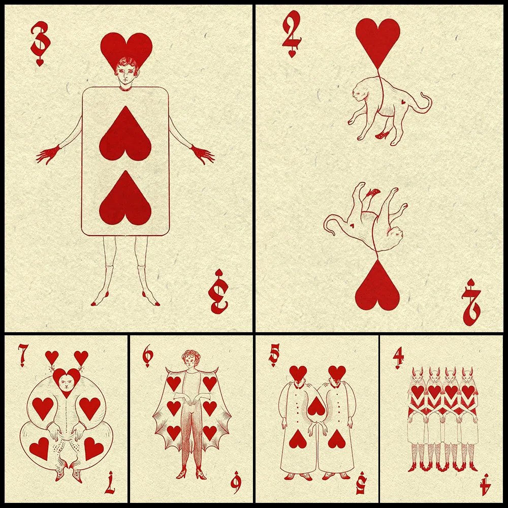 vintage-parede-arte-lona-com-coracoes-rei-e-rainha-dos-coracoes-jogo-de-cartas-arte-gotica-cartaz-e-impressao-decoracao-para-casa