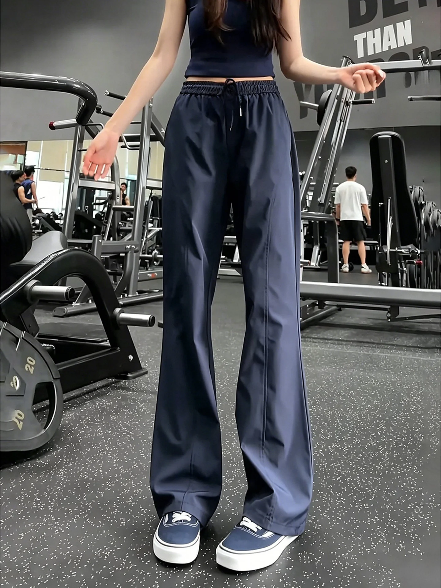 Quick Dry Slim Fit Ice Silk Nylon Casual Pants for Men Summer Thin Straight Leg Trousers Comfortable Breathable Leisure Sport...