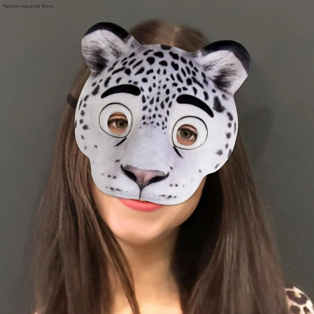 

Creative EVA Halloween Mask Half Face Leopard Animal Mask Cosplay Supplies Party Props Tiger Plush Mask Women